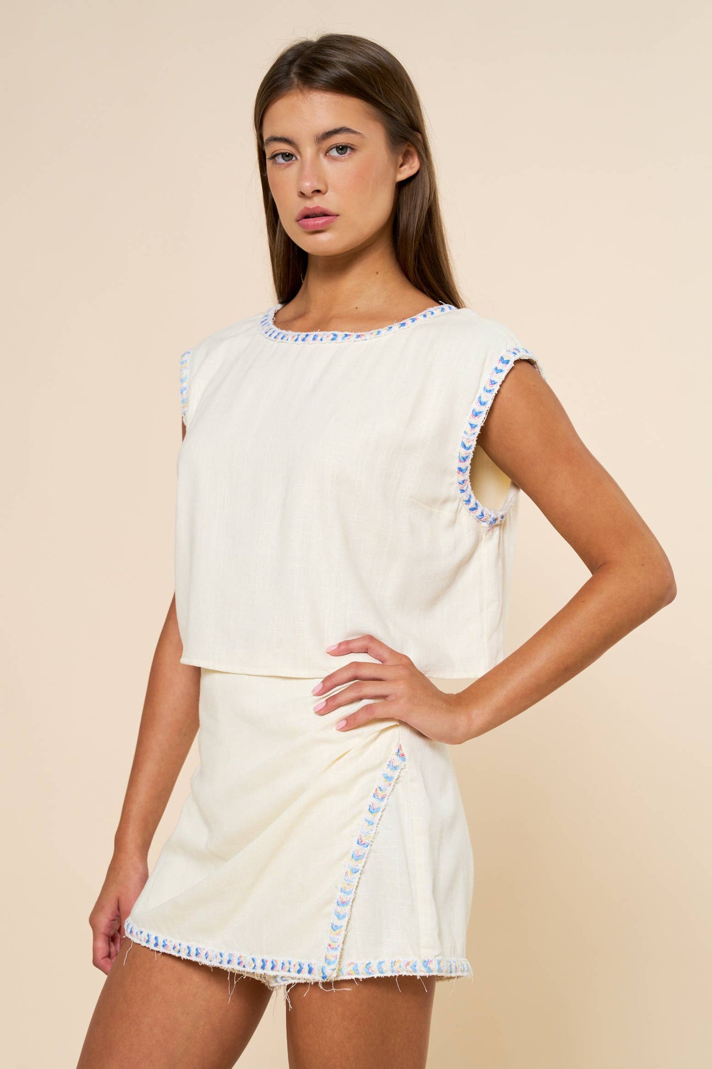 Sleeveless Crop Top & Skort Set