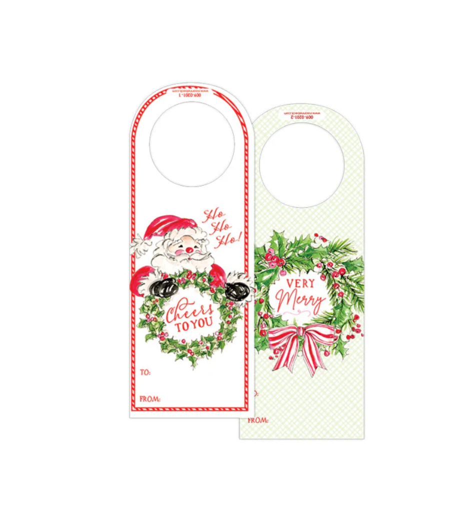 Very Merry Wreath Wine Tags