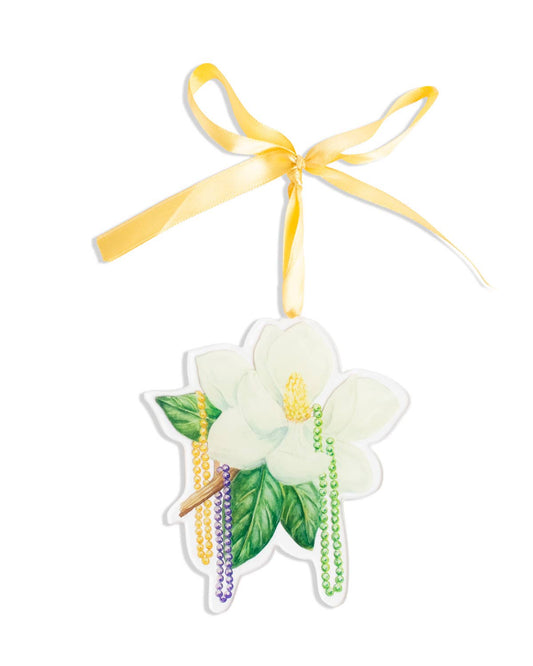 Mardi Magnolia Acrylic Ornament   Multi