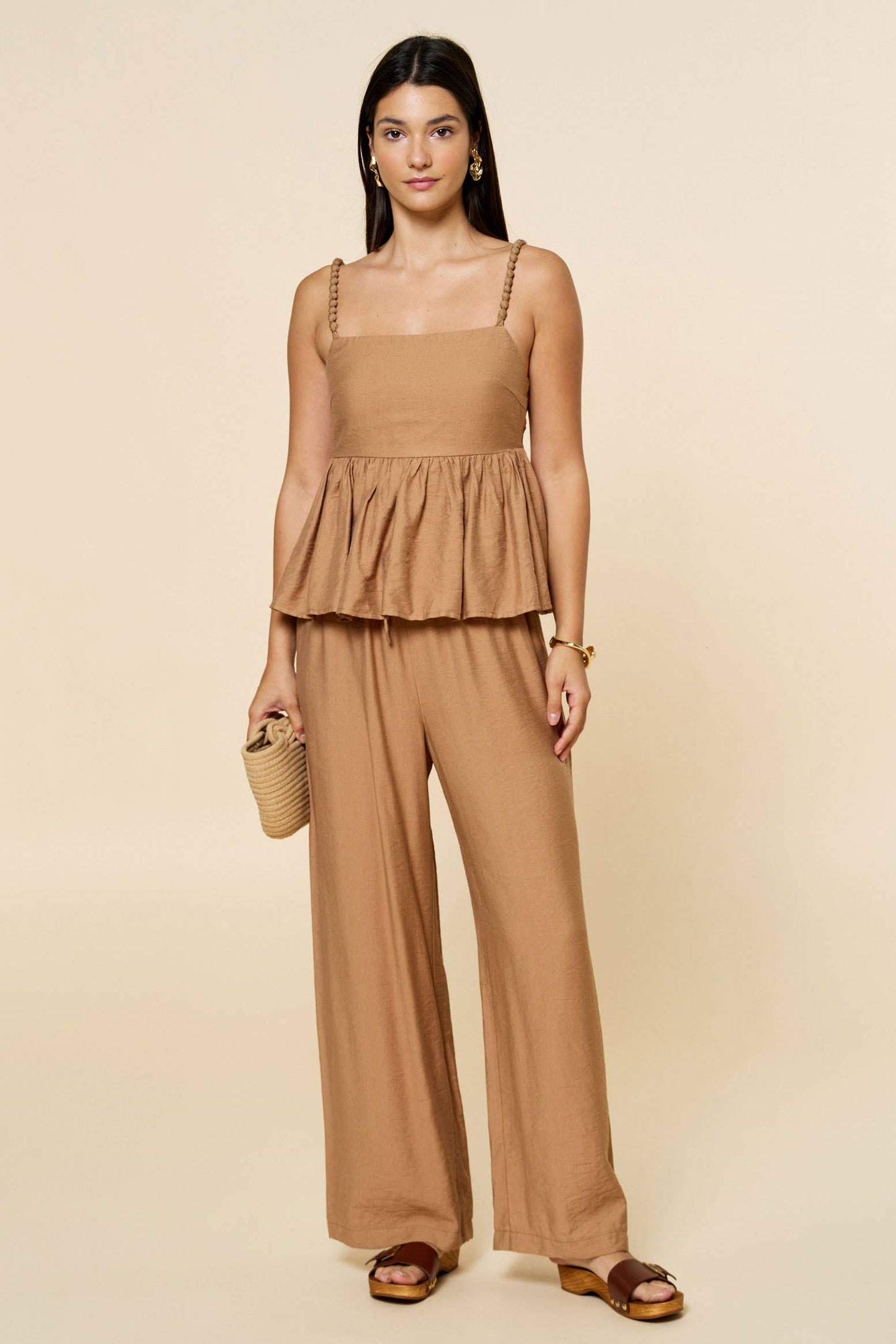 Fit & Flare Peplum Top & Pant Set