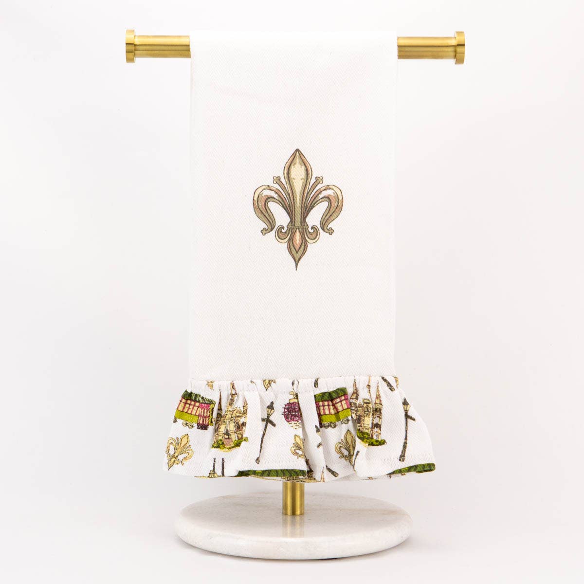 Fleur De Lis Ruffle Hand Towel