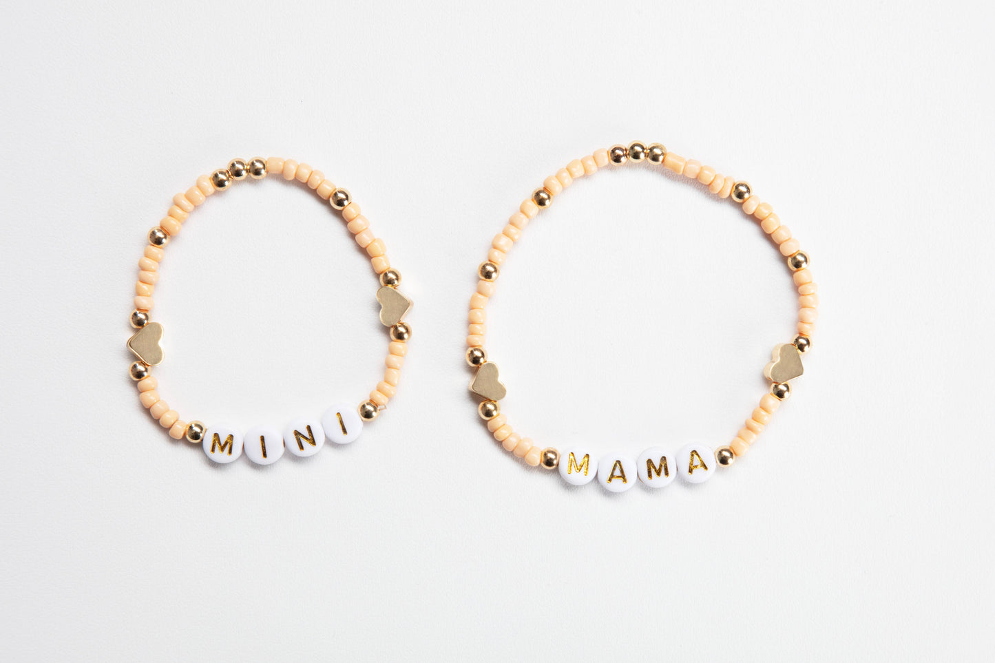 Peach Mama & Mini Bracelet Set