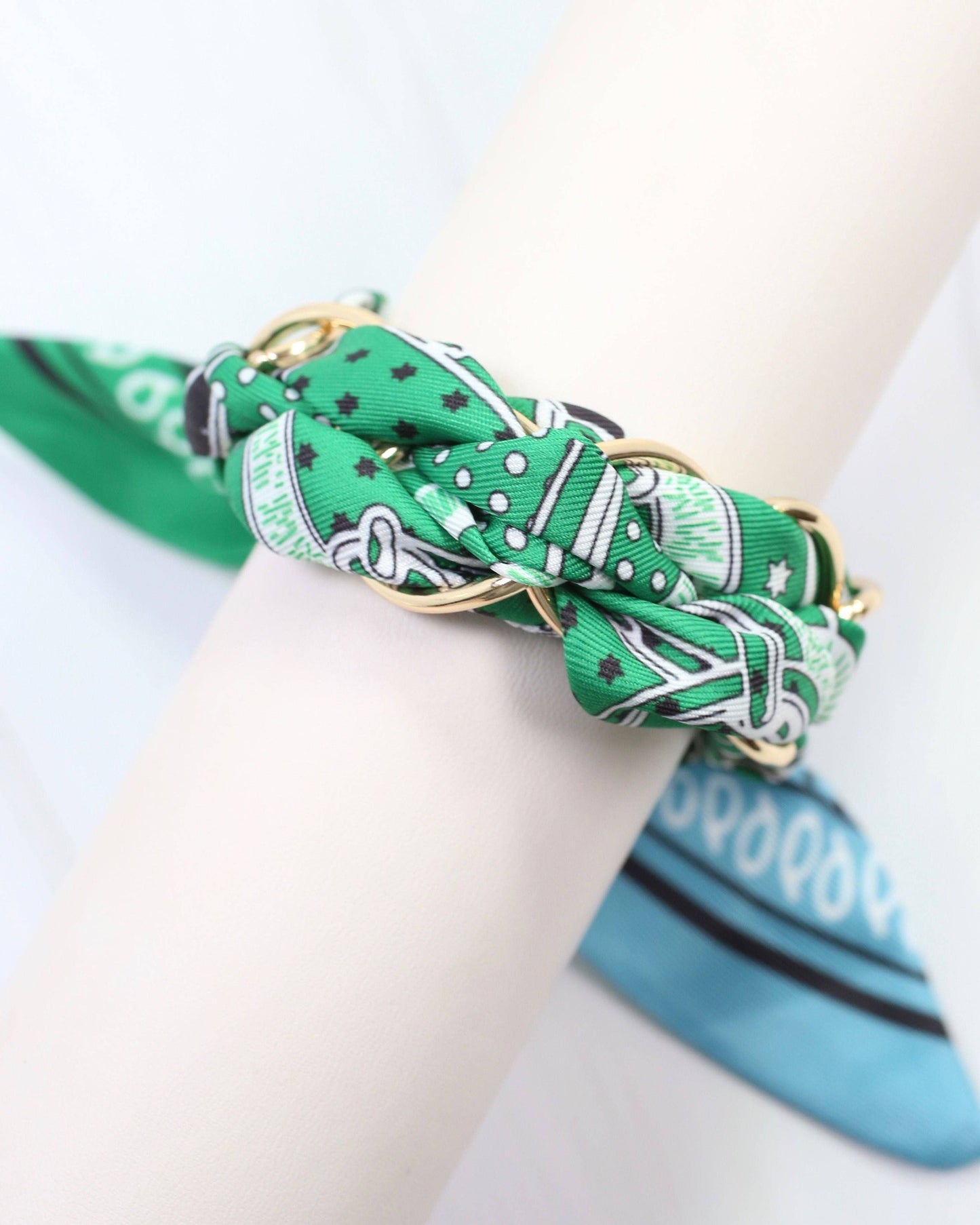 Fontana Chain Scarf Bracelet- Green