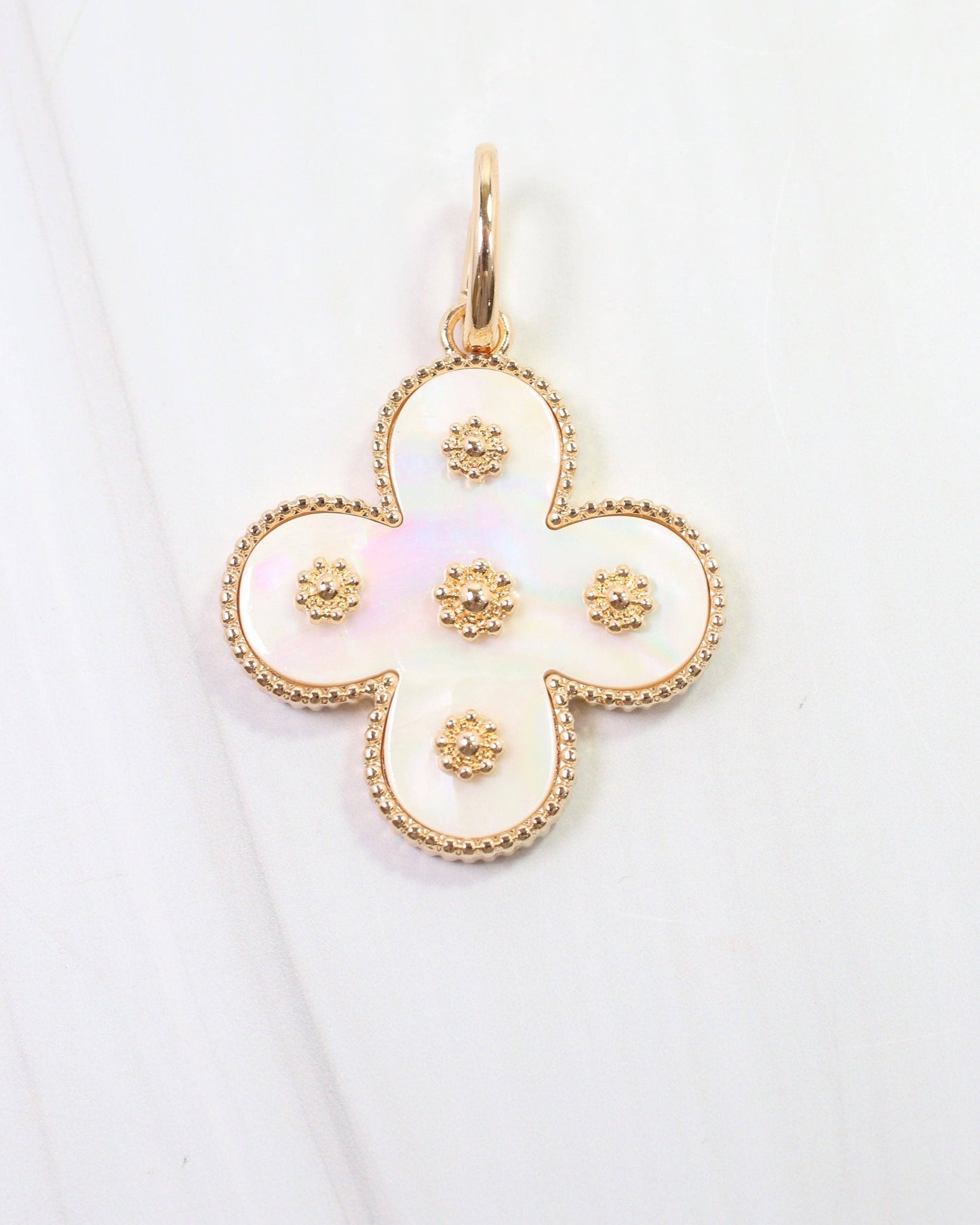 Joanie Clover Charm Mother Of Pearl