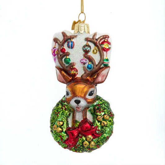 Noble Gems™ Traditional Deer W/ Wreath Ornament