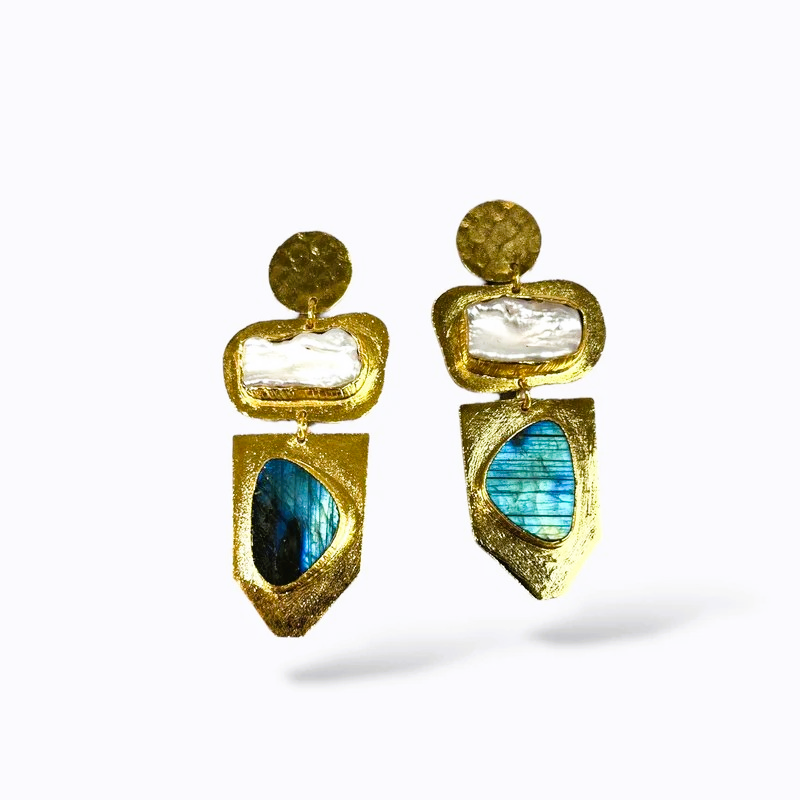 Lustrous Wave Earrings