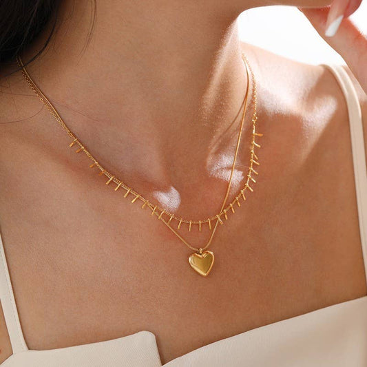 Heather Heart Layer Necklace