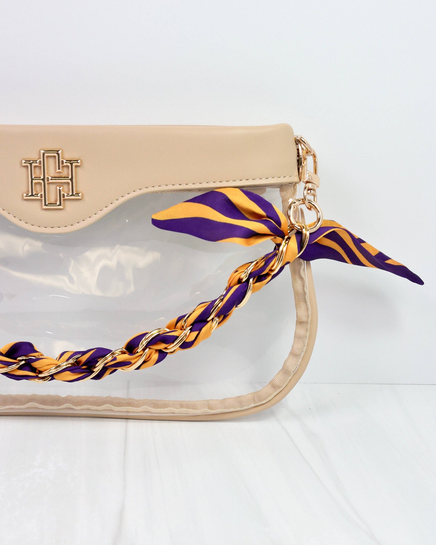 Serafina Scarf Purse Chain- Purple/Gold