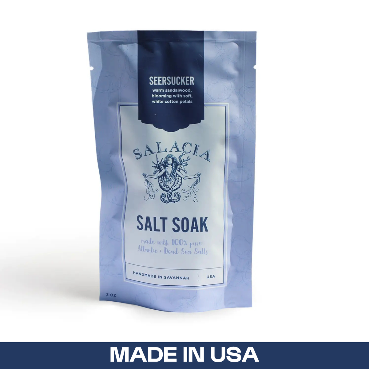 Seersucker Salt Soak - Sandalwood & Cotton Neutral Scents