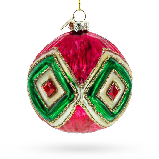 Vintage-Inspired Multicolored Blown Glass Ornament