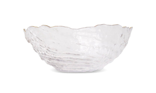 8.5"D Glass Bowls With Gold Trim