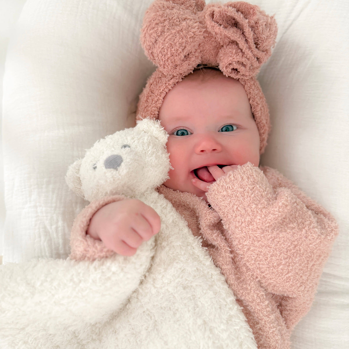 Little Snuggles Lovey - Bear: Petal Pink