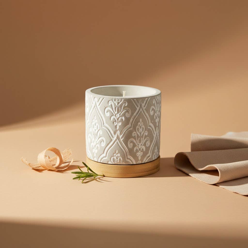 3 oz Damask Stone Candle: Opulence