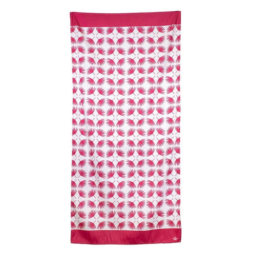 Boca Raton Beach Towel - Hot Pink/White