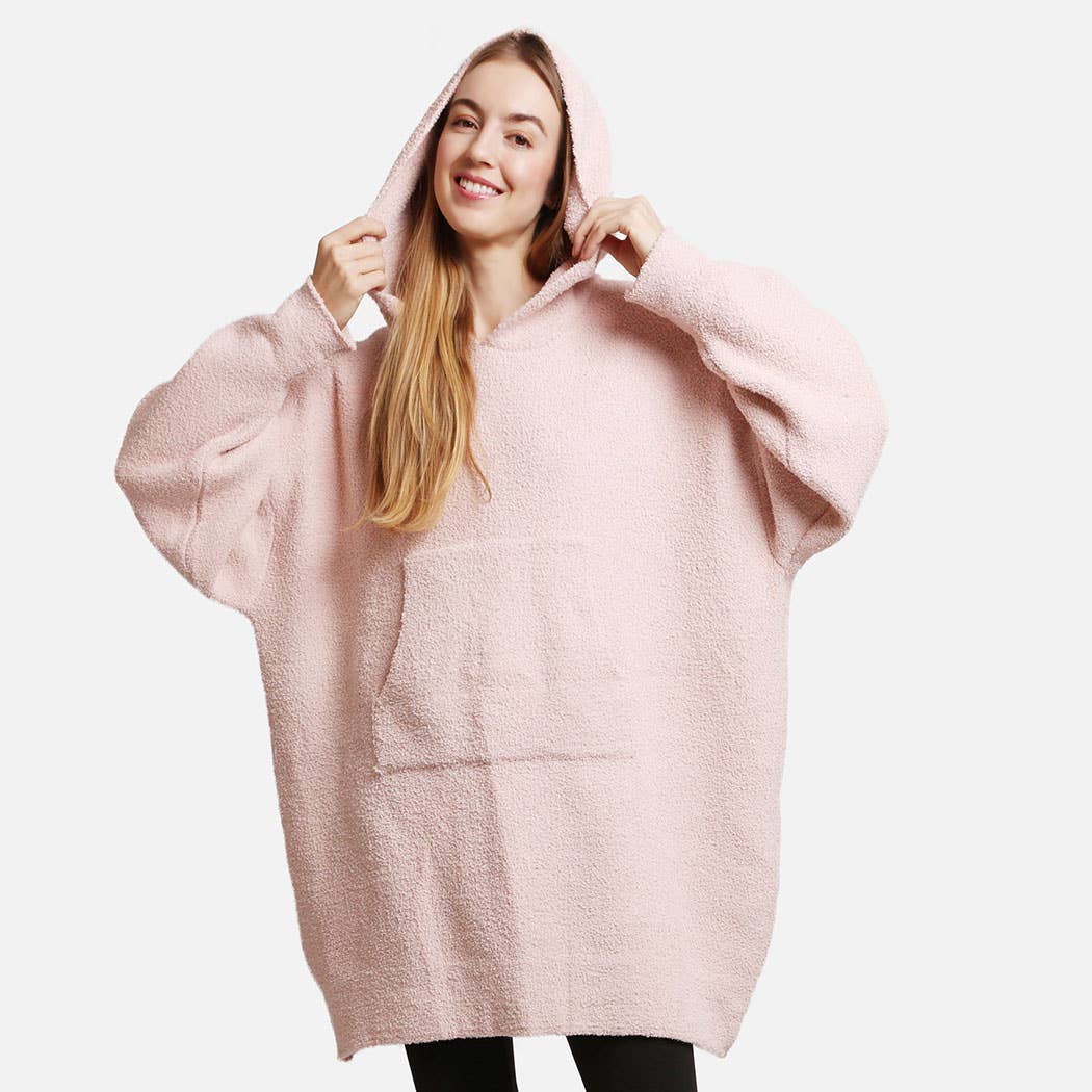 Blanket Hoodie w/Pocket-Pink