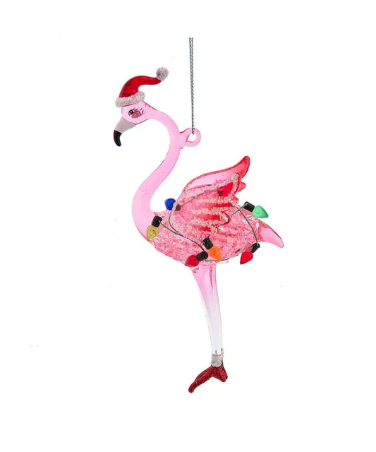 Flamingo+String Lights Ornament