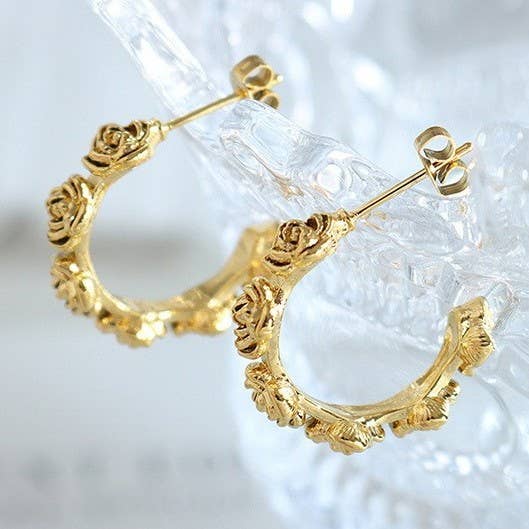 Sabrina Rose Huggie Hoops-Gold