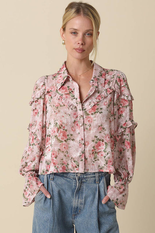 Dana Floral Ruffled Shirt