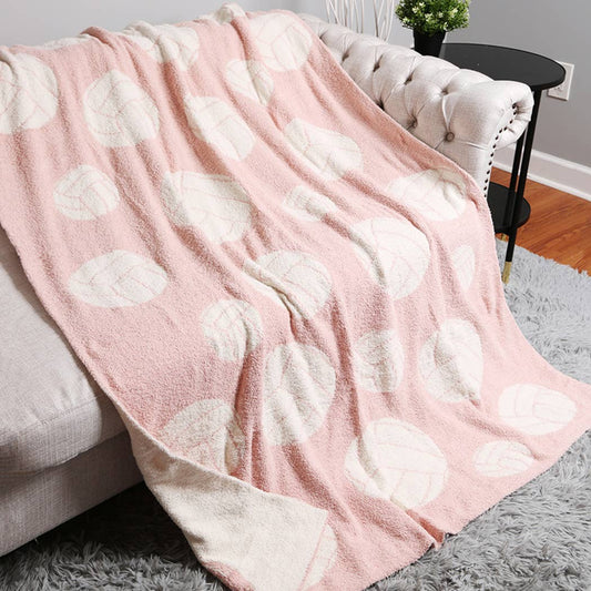 "Volleyball" Pink Comfort Throw Blanket