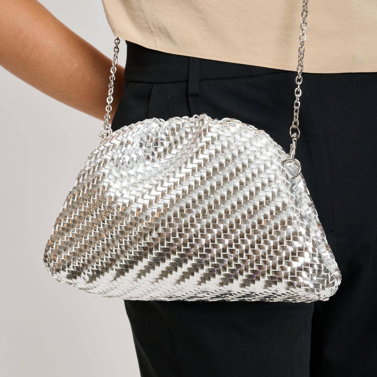 Serena Crossbody Handbag: Silver