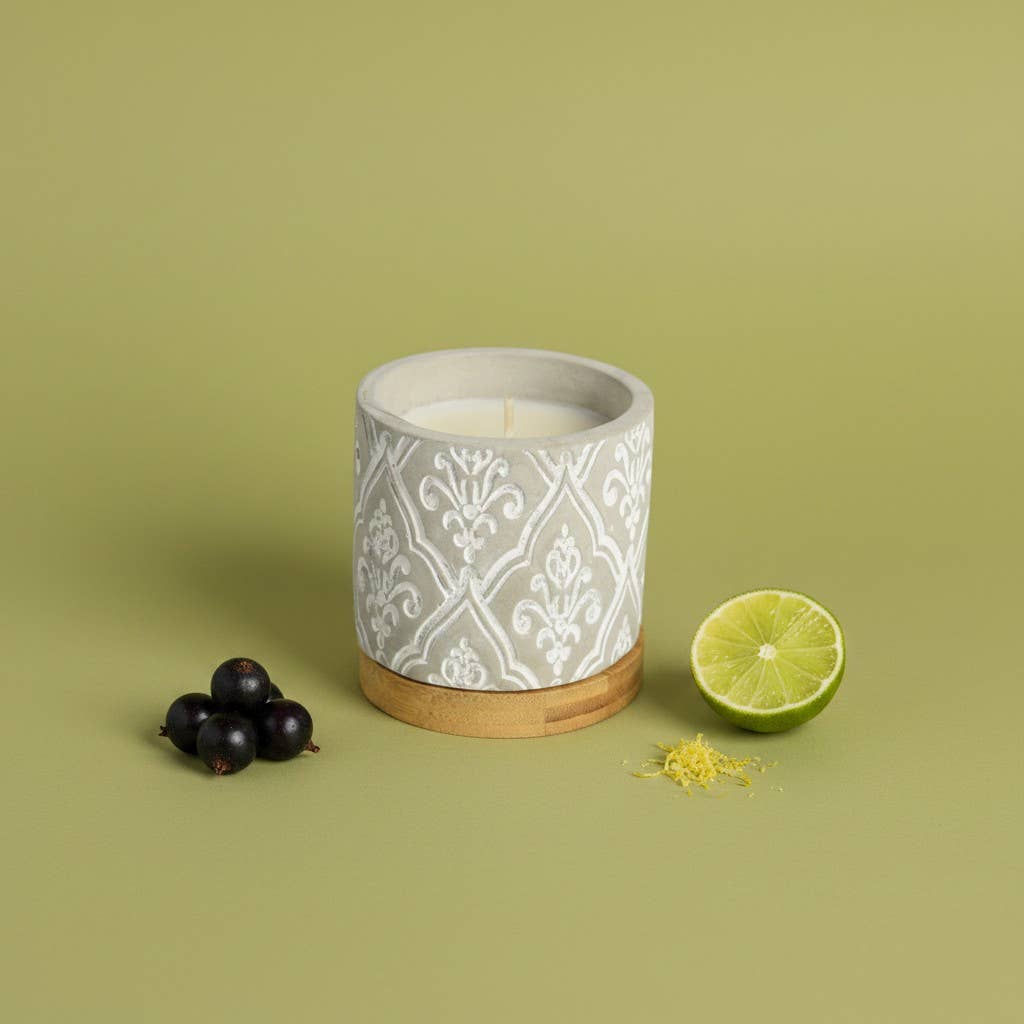 3 oz Damask Stone Candle: White Linen