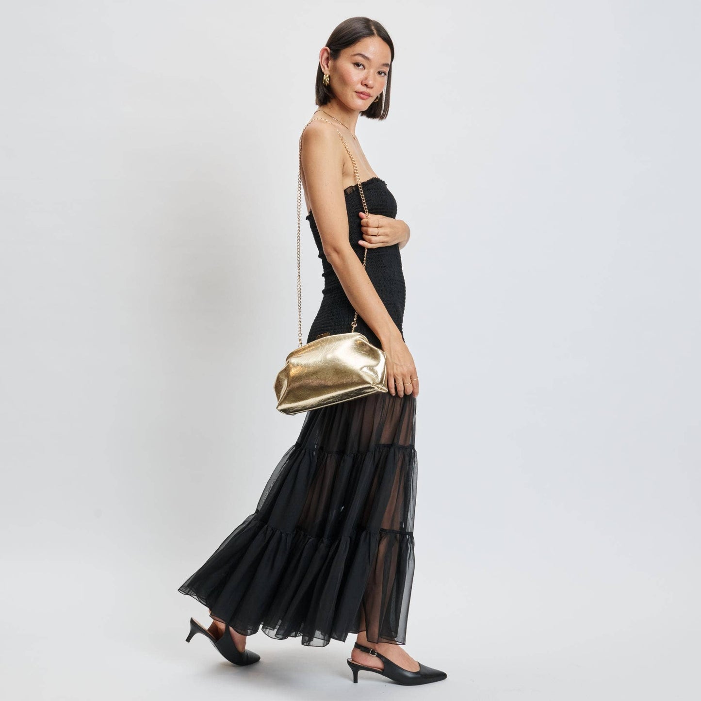 Camille Clutch Handbag: Gold