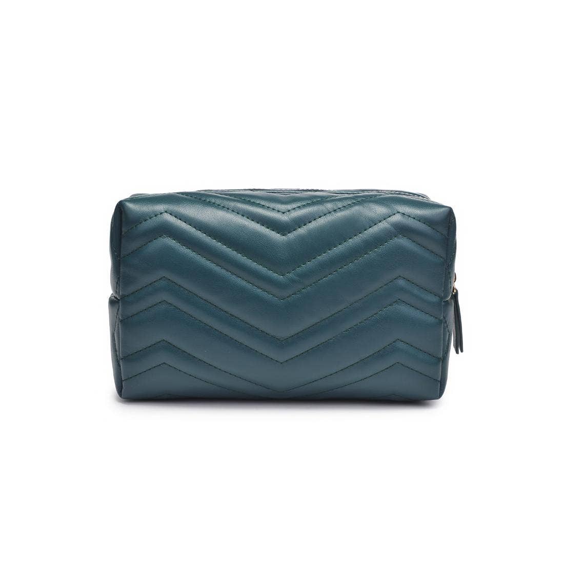 Chic Stitch Cosmetic Pouch: Emerald
