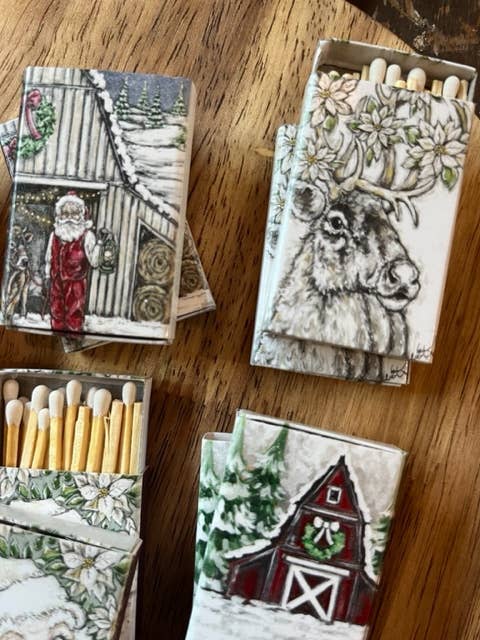 Vintage Santa Printed Matchboxes- Six Options