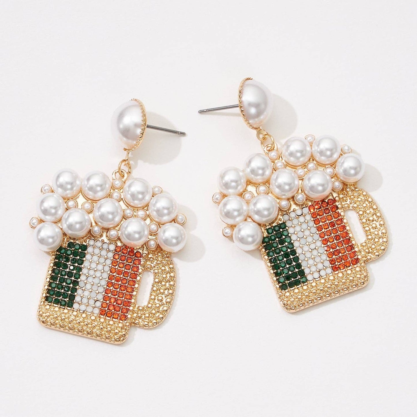 Saint Patrick's Day Glass of Beer Earrings