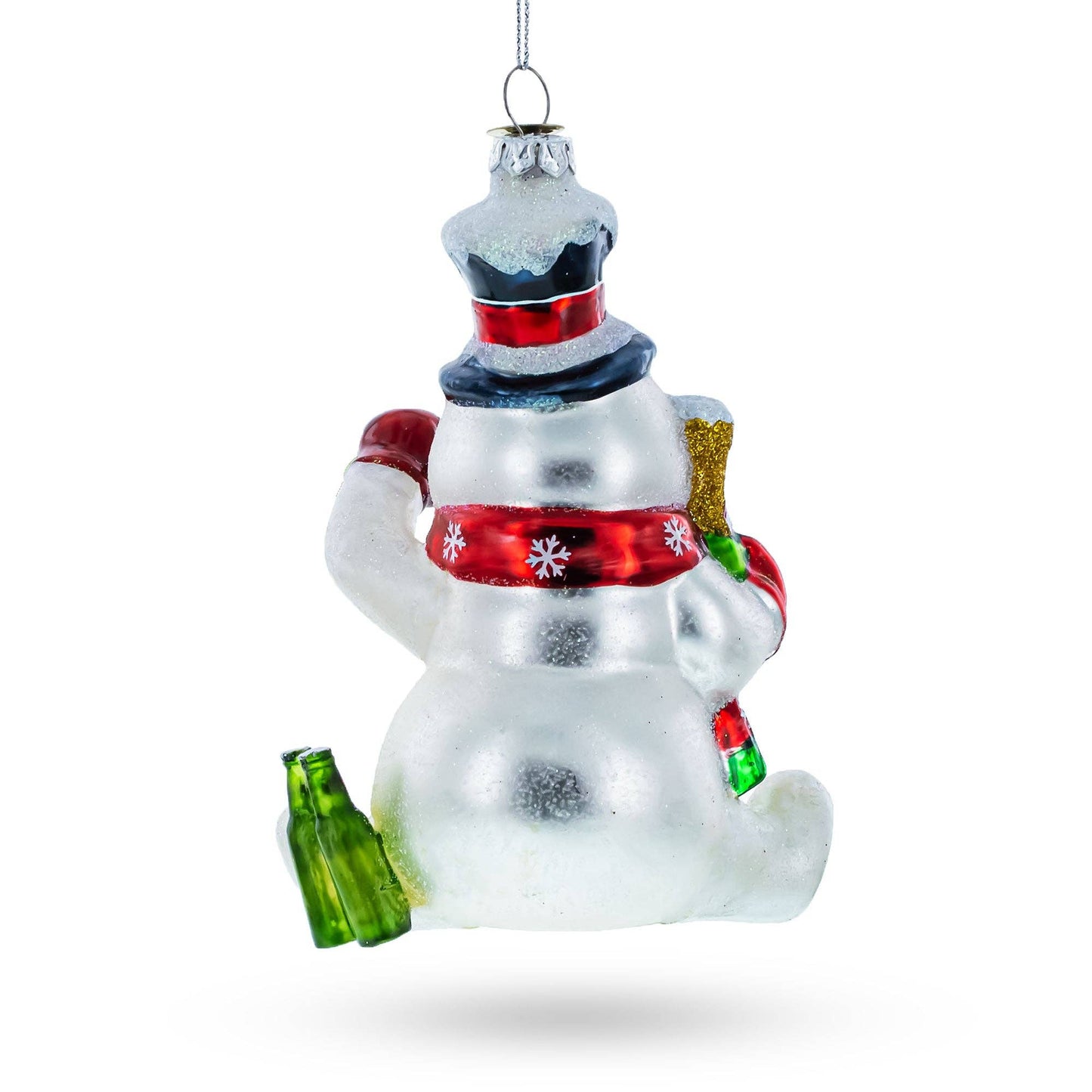 Snowman Bartender Glass Ornament