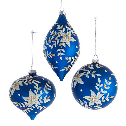 4"Indigo Blue Ornament- BALL/ONION/FINIAL