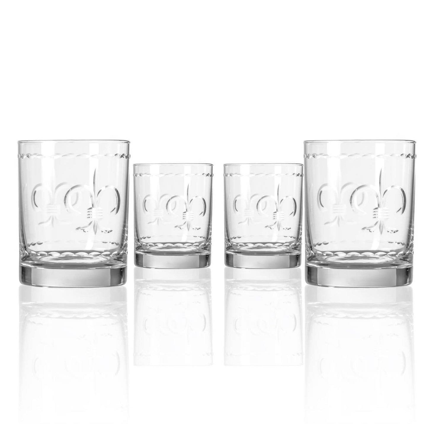 Fleur De Lis Double Old-Fashioned Glass