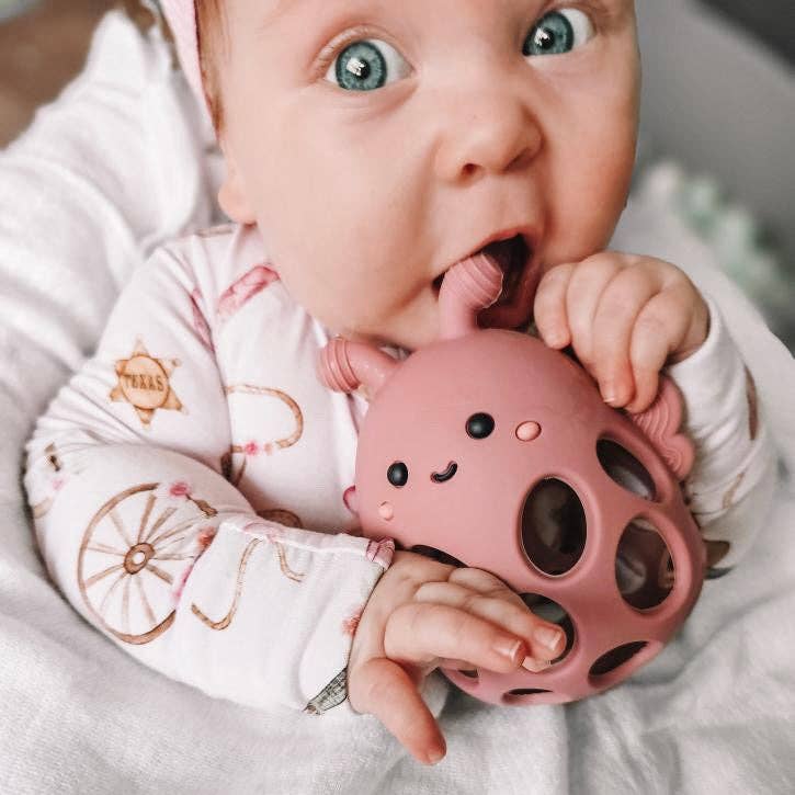 Garden Party Collection - Honey Bee Teether: Light Sage