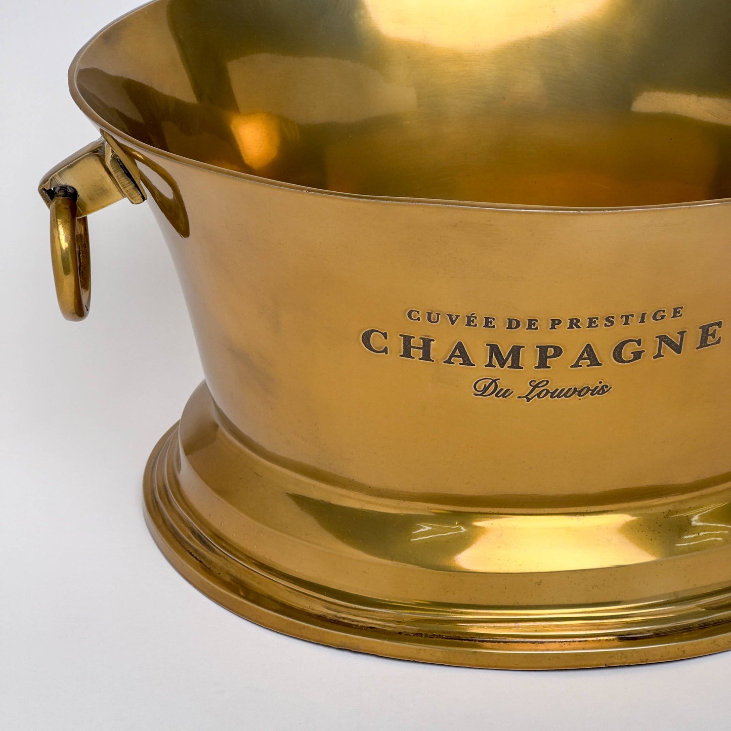 Antique Brass Champagne Bucket with Ring Handles