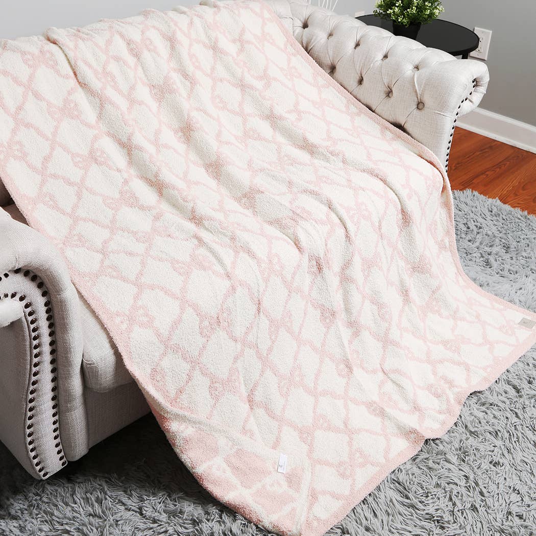 "Pink Bow" Comfort Throw Blanket