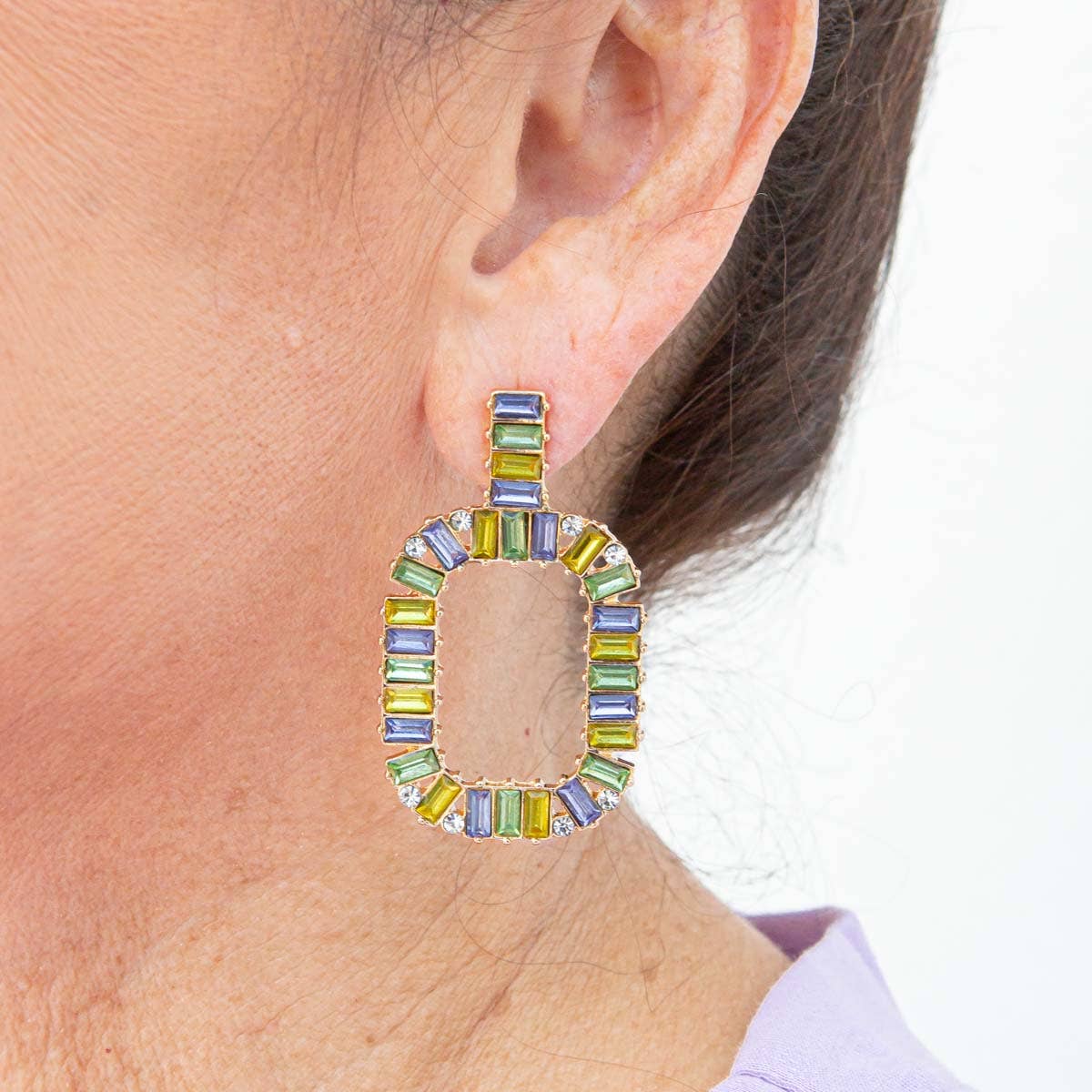 Krewe Kaleidoscope Baguette Earrings