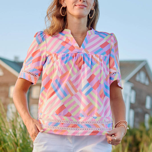 Jasmine Top - Swept Away Pink