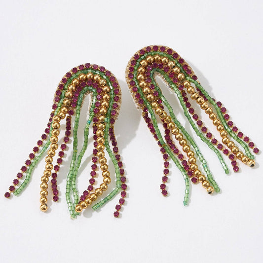 Mardi Gras Beaded Earrings