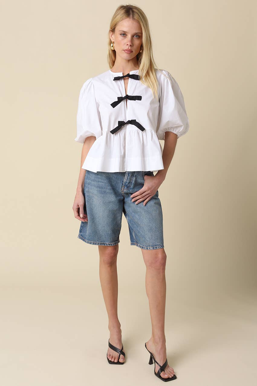 Tessa Bow Front Blouse