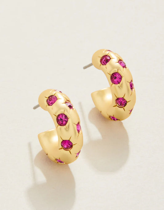 Spartina 449 Chubby Hoop Earrings - Fuchsia
