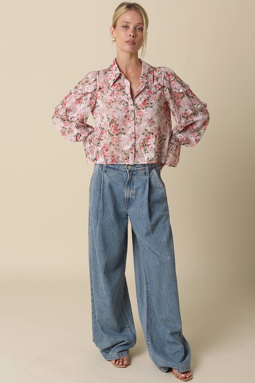 Dana Floral Ruffled Shirt