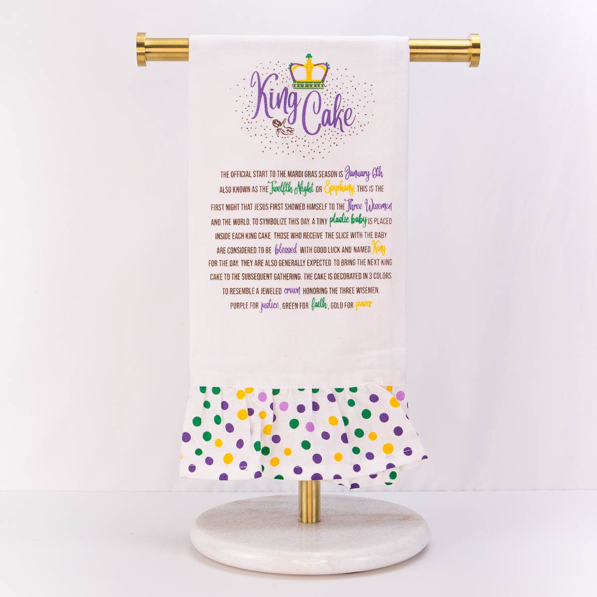 Story of King Cake Ruffle Towel