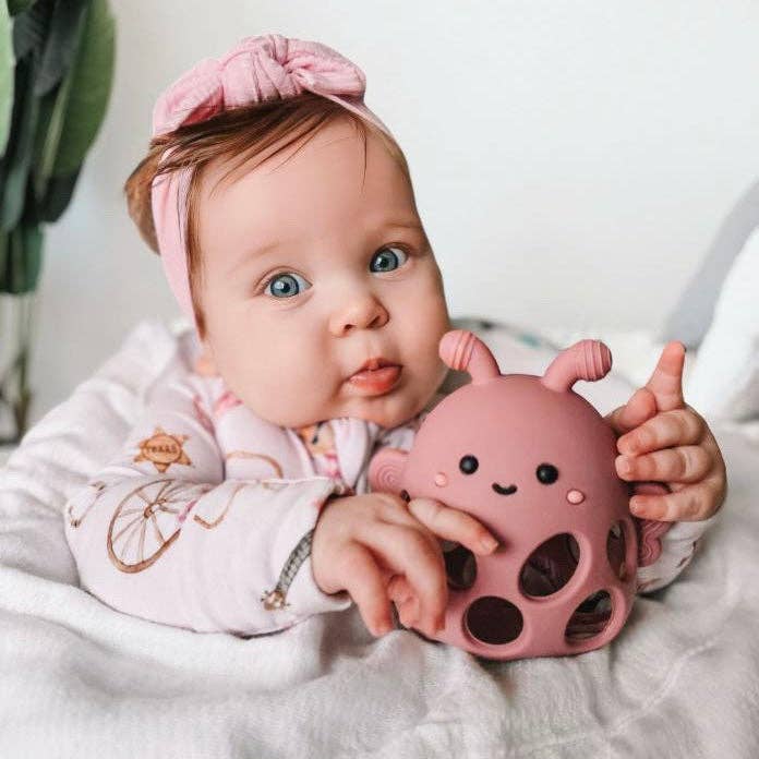 Garden Party Collection - Honey Bee Teether: Light Sage