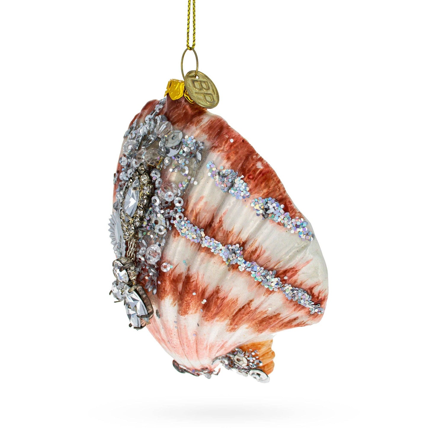 Sparkling Seashells Glass Ornament