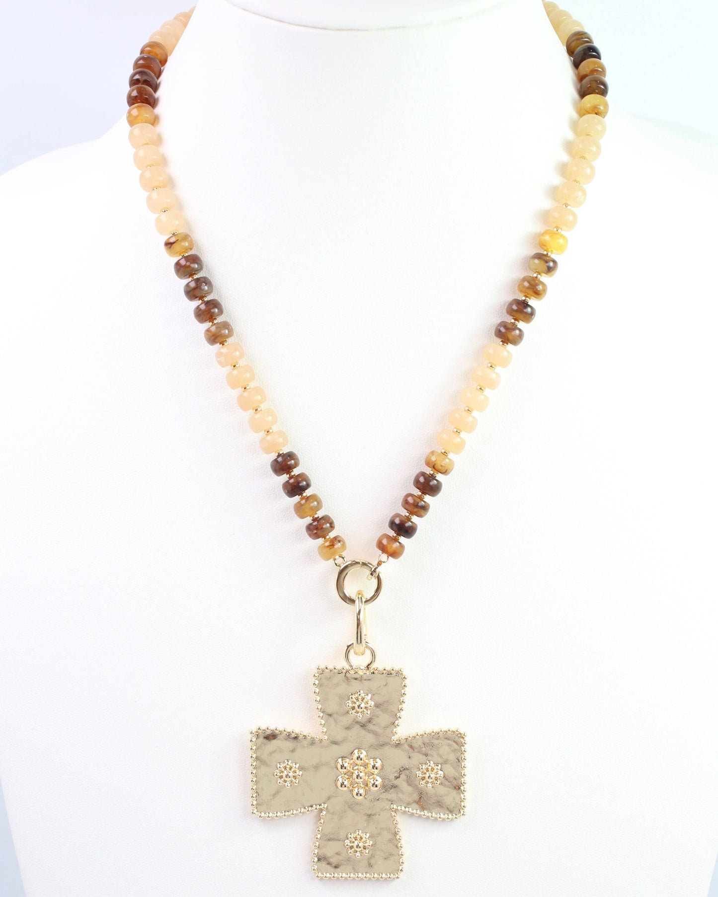 Carol Lg Gold Cross Charm