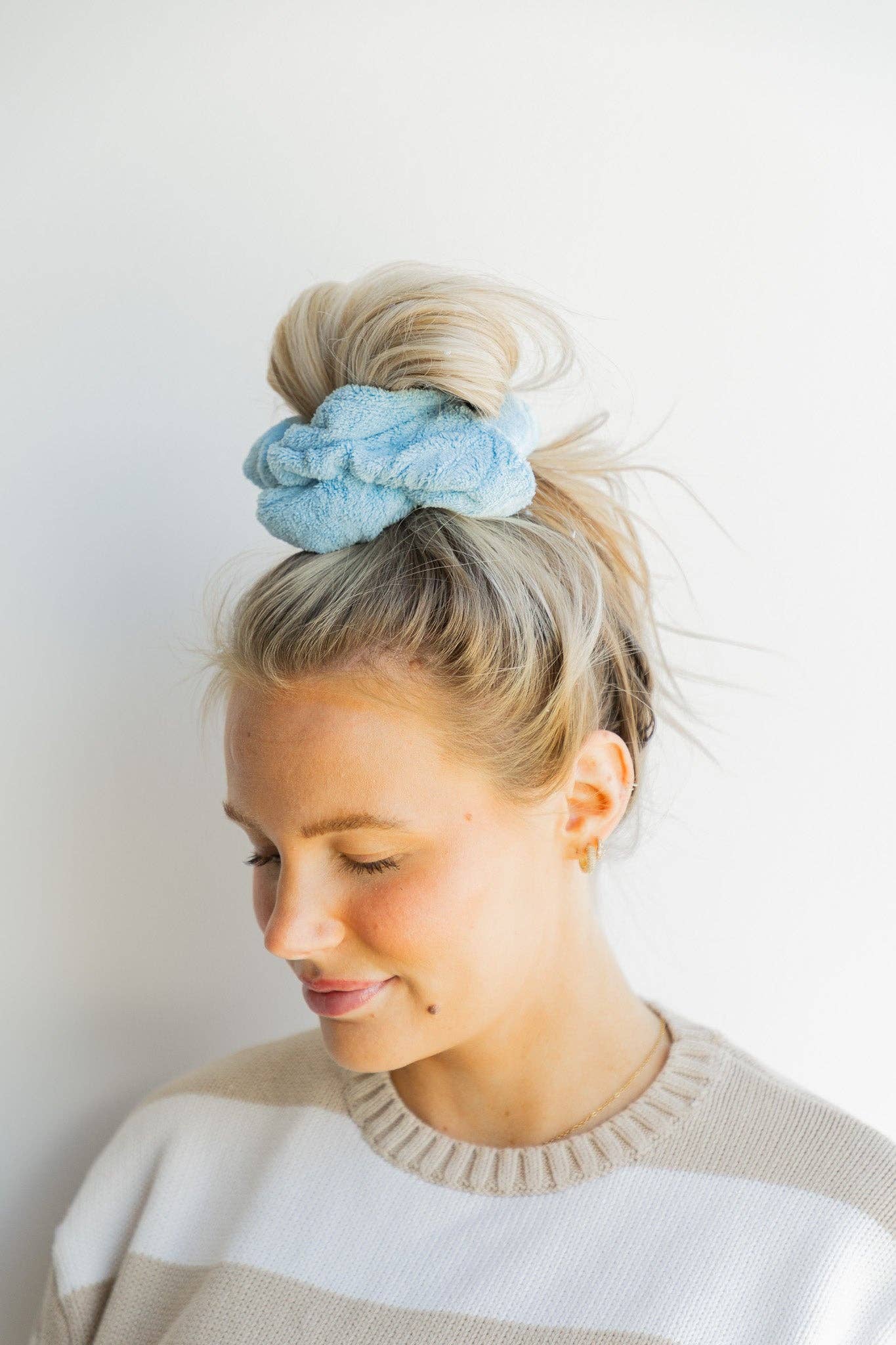 Oversized Towel Scrunchie- Sky Blue