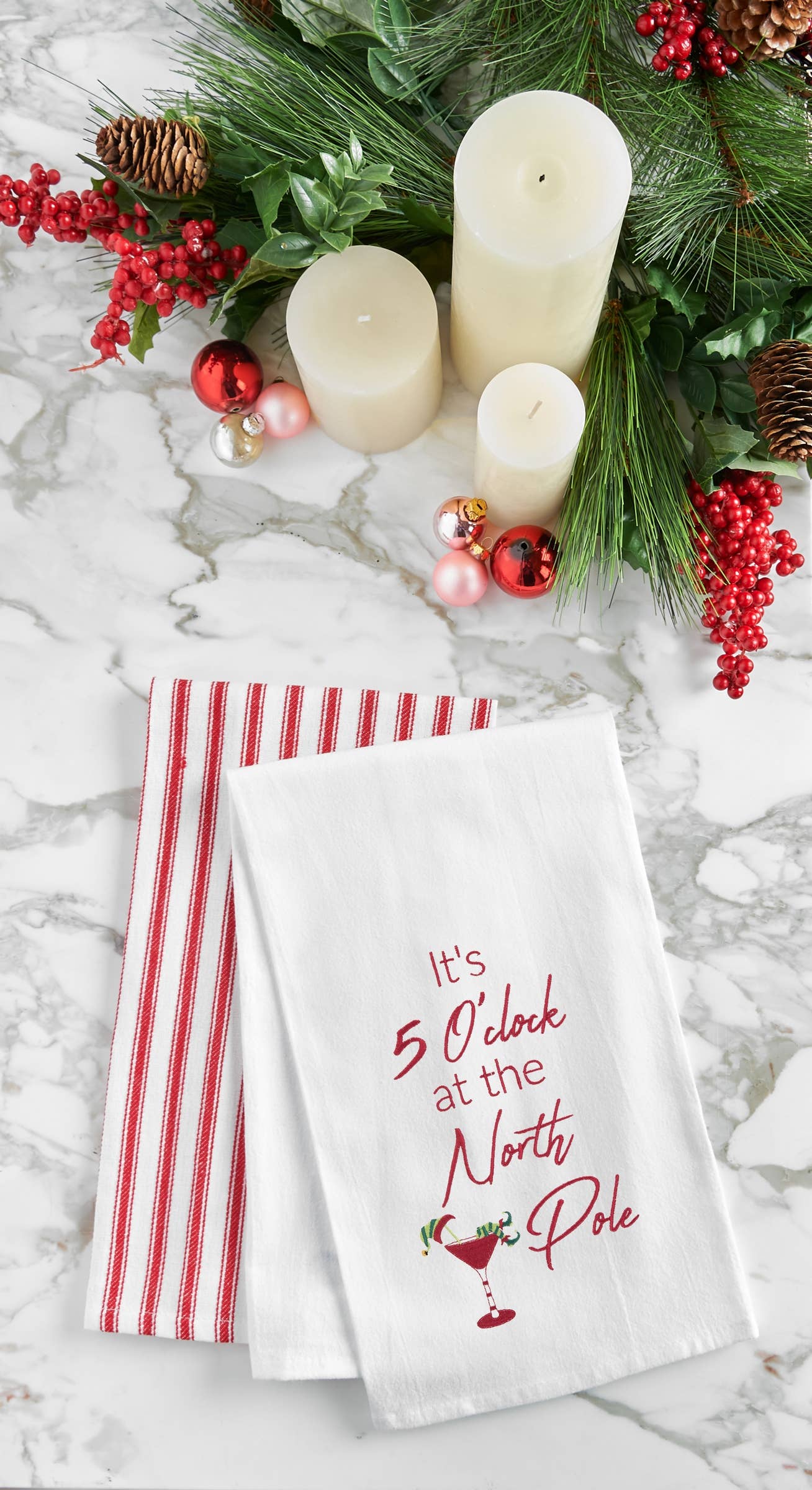 It's 5 O'Clock At The North Pole Tea Towel