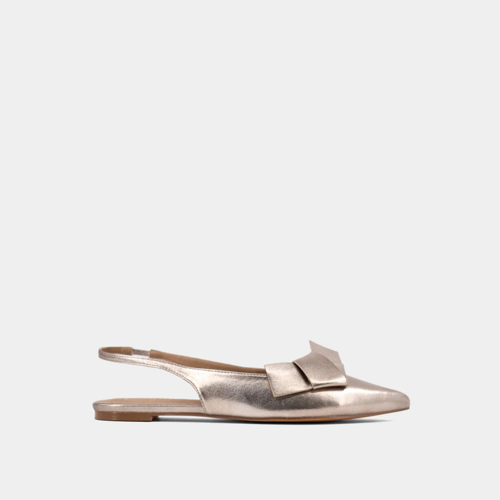 Audrey Sling Back Flats- Gold