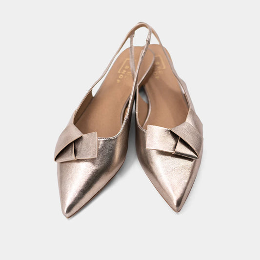 Audrey Sling Back Flats- Gold