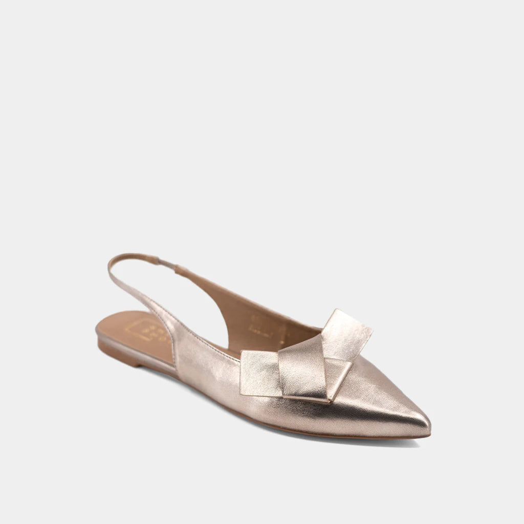 Audrey Sling Back Flats- Gold